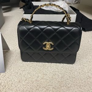 Chanel 23p black mini calfskin with GHW